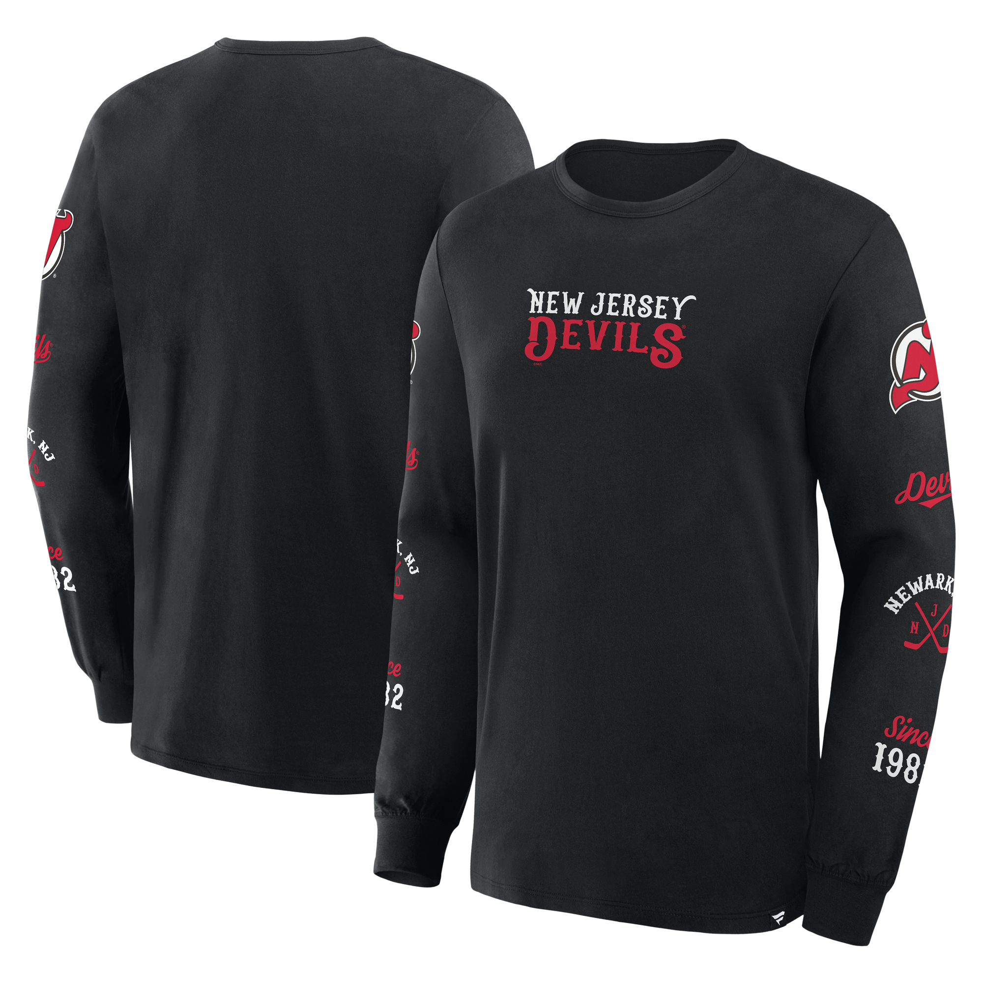 Men's Fanatics Black New Jersey Devils Boxed In Legacy Long Sleeve T-Shirt